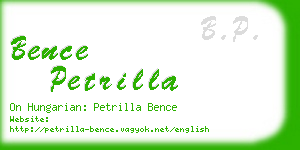 bence petrilla business card